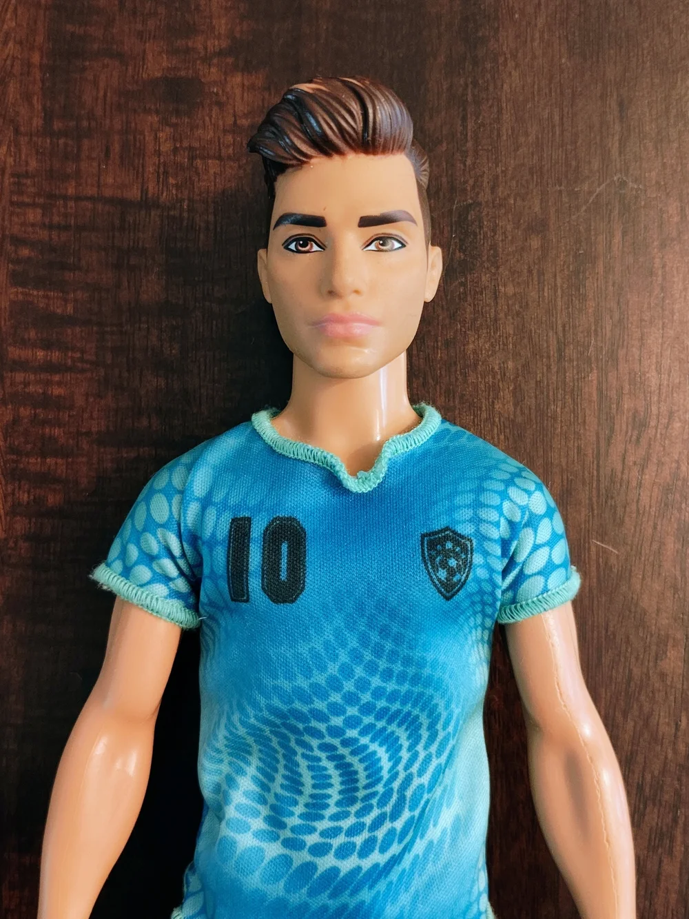 Mattel Ken Doll Blue Teal Soccer Shirt